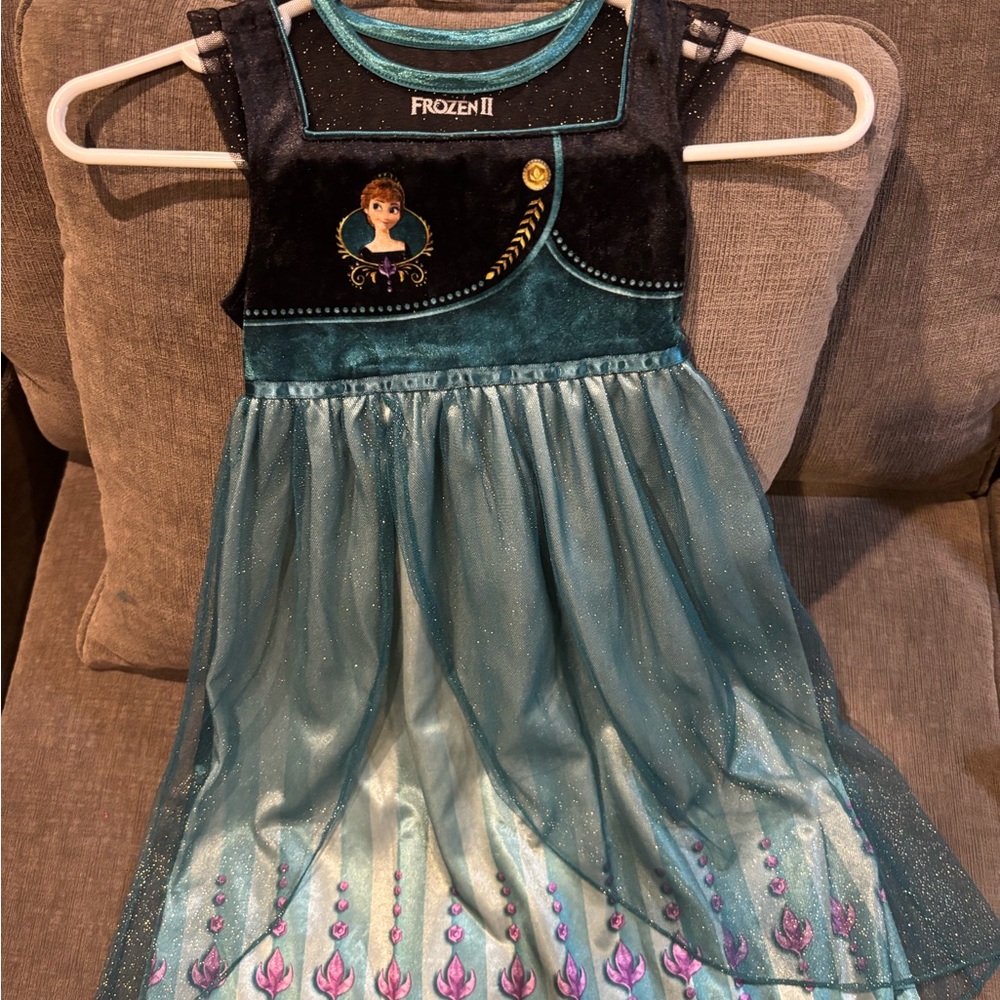 Disney Frozen II Princess Anna Teal and Black Dress